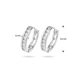 Klapoorringen 2,5mm Zirkonia Zilver Gerhodineerd