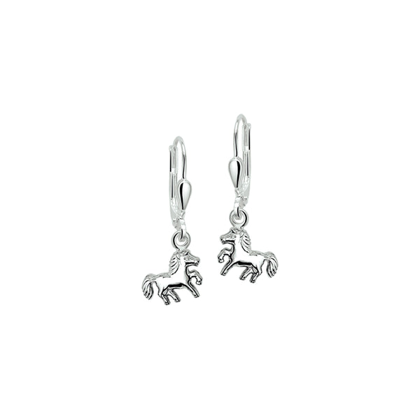 Kinderoorhangers Paard Brisur Haak van Gerhodineerd Zilver - Formaat 9 x 24 mm