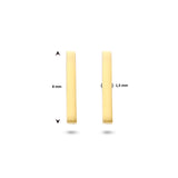 Oorknoppen Balkje van 14 Karaat Geelgoud - Formaat 1.5x8mm