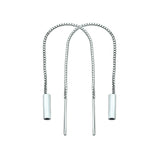 Doortrekoorbellen met Staafje van 925 Zilver - Hoogte 100mm