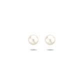 Oorknoppen met Parel 7 mm, Gerhodineerd Zilver