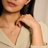 Oorknoppen Hartvorm met Diamant 0.04ct (2x 0.02ct) van Gescrtatcht 14 Karaat Geelgoud - Formaat 9.5x11mm