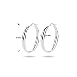 Oorringen van Gerhodineerd Zilver 5 mm - Diameter 45 mm
