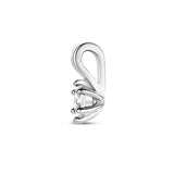 Hanger met Geboortesteen April | Synthetische Zirkonia met Gerhodineerd Zilver - Formaat 5 x 19 mm