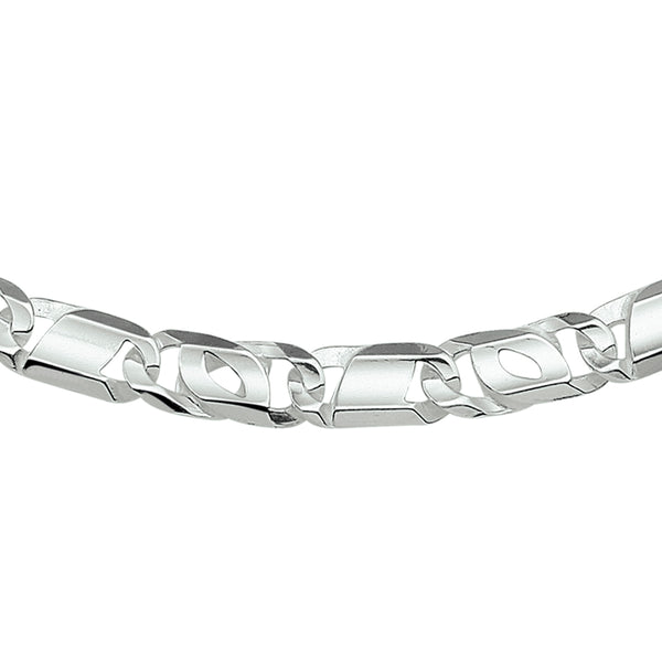 Collier van 925 Zilver, Valkenoog schakel 7mm - Lengte 50cm