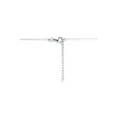 Damescollier van Gerhodineerd Zilver, Ankerschakel 1.2mm met Ronde hanger 12.5mm - Lengte 41+4cm