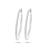 Klapoorringen met Diamant 0.42ct (2x 0.21ct) van 14 Karaat Witgoud