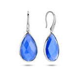 Oorhangers Franse Haak Gerhodineerd Zilver met Lapis 14.12ct (2x 7.06ct)