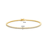 Dames Tennisarmband 1.9mm van 14 Karaat Geelgoud, Diamanten 1.5ct - Lengte 18cm