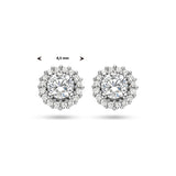 Ronde Oorknoppen van Gerhodineerd Zilver met Zirkonia - Diameter 8.5mm