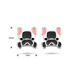 Gerhodineerd Zilveren kinderoorknoppen Hond met emaille - Formaat 6.8 x 10 mm