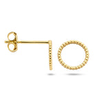 Oorknoppen Cirkel Twisted van 14 Karaat Geelgoud - Diameter 6.5mm