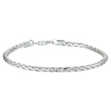 Damesarmband 3mm van 925 Zilver Wit, Vossestaart Schakels - Lengte 19cm