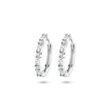 Klapoorringen van Gerhodineerd Zilver met Zirkonia - Diameter 17mm en Breedte 2mm