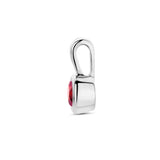 Hanger met Geboortesteen Januari | Granaat met Gerhodineerd Zilver - Formaat 5.5 x 11mm