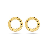 Oorknoppen Cirkelvorm van Gediamanteerd 14 Karaat Geelgoud - Diameter 8mm