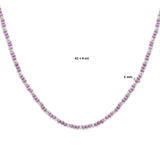 Damescollier Violetkleurige glazen kralen en Gediamanteerde Bolletjes 3mm, Gerhodineerd Zilver - Lengte 41+4cm