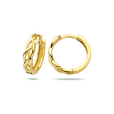 14 Karaat Geelgouden Klapoorringen Schakelmotief - Diameter 14.5mm en Breedte 4mm