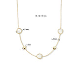 Geelgouden collier lengte 40cm+4 - Parelmoer - 14Krt. Goud