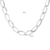 Collier 7,2 Mm 45 Cm Zilver Gerhodineerd