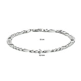 Herenarmband 5mm van Gerhodineerd Zilver, Figaro schakel - Lengte 21cm