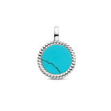 Ronde Hanger met Synthetische Turquoise - Edelstaal - Diameter 16.5 mm