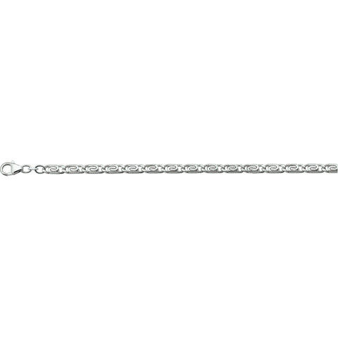 Zilveren collier lengte 50 cm - Grieks 4,5 mm - Zilver Wit
