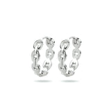 Klapoorringen met een Schakelmotief van Gerhodineerd Zilver - Formaat 2.5x12mm
