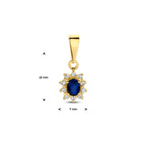 14 Karaat Geelgouden Hanger met Saffier 0.28ct en Zirkonia - Formaat 7x10mm