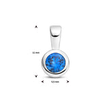 Hanger met Synthetische Geboortesteen December | Gerhodineerd Zilver - Formaat 5.5 x 11mm