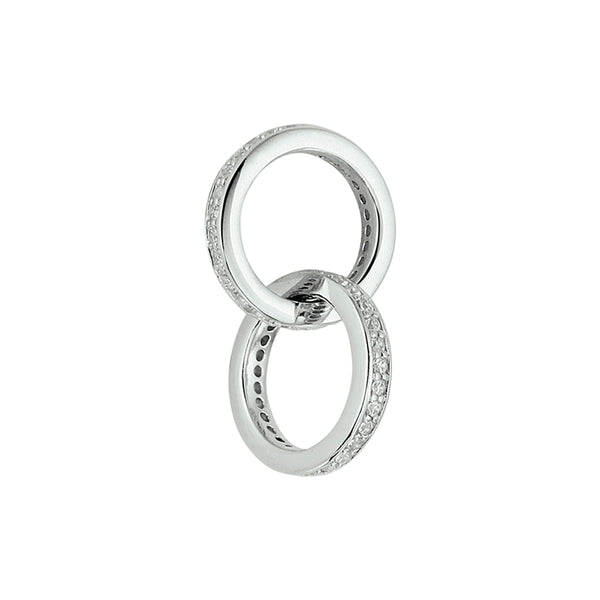 Gerhodineerd Zilveren Ringen als Hanger met Zirkonia - Diameter 11.5mm