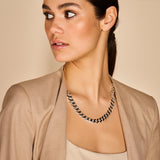 Zilveren collier lengte 45 cm - Gourmet 7,8 mm - Zilver Wit