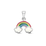 Hanger Regenboog 12.5 x 15 mm met Emaille en Gerhodineerd Zilver