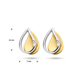 Oorknoppen Diamant 0.03ct (2x 0.015ct) H Si Goud (Bicolor Goud Geel/Wit)