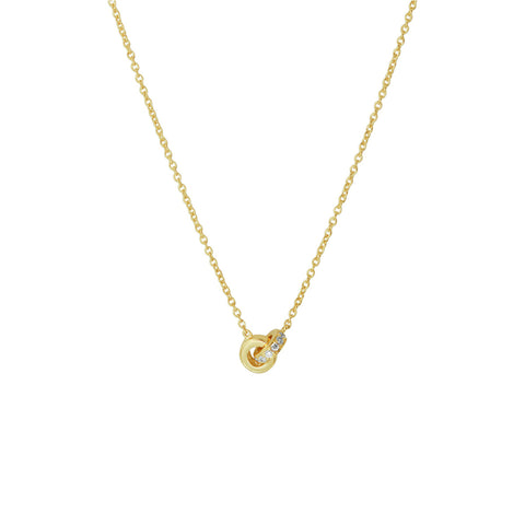 Geelgouden collier lengte 39cm+3 - Diamant 0.05ct - 14Krt. Goud