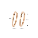 14 Karaat Roségouden Klapoorringen Diameter 14mm en Breedte 1.5mm