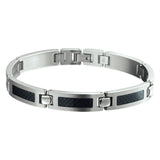 Herenarmband 9mm van Edelstaal en Carbon - Lengte 21cm