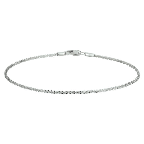 Damesarmband van 14 Karaat Witgoud, Fantasie Schakel 1.4mm - Lengte 18cm