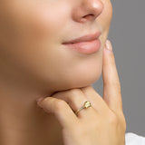 Ring Citrien 1.00ct En Diamant 0.05ct H Si Goud (Geelgoud)
