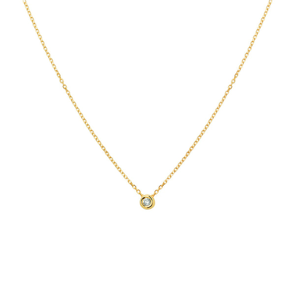 Geelgouden collier lengte 41cm+4 - Diamant 0.03ct - 14Krt. Geelgoud