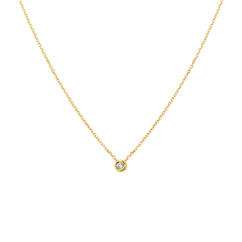 Geelgouden collier lengte 41cm+4 - Diamant 0.03ct - 14Krt. Geelgoud