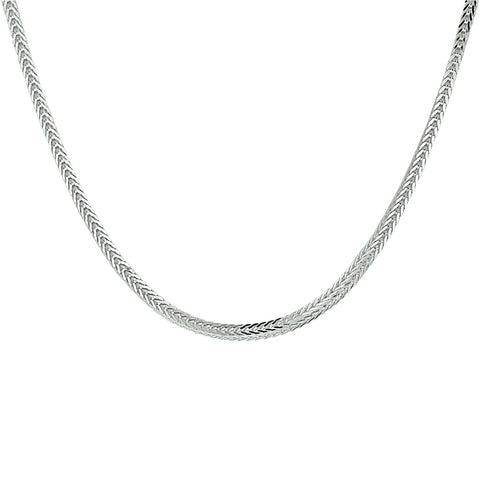 Herencollier van 925 Zilver, Vossenstaart schakel 2,5mm - Lengte 50cm