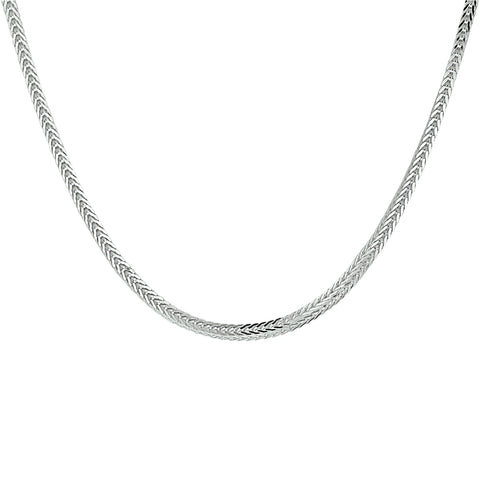 Zilveren collier lengte 50 cm - Vossenstaart 2,5 mm - Zilver Wit