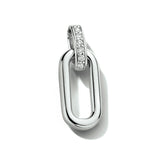 14 Karaat Witgouden Ovaalvormige hanger met Diamant 0.035ct - Formaat 6.5 x 17 mm