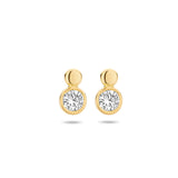 Oorknoppen met Zirkonia van 14 Karaat Geelgoud - Formaat 4.4x7.2mm