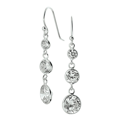 Oorhangers Franse Haak van Gerhodineerd Zilver met Zirkonia - Formaat 6.5x16mm