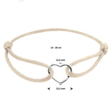 Damesarmband met Gerhodineerd Zilveren Hart - Lengte 13+13cm