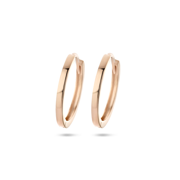 14 Karaat Roségouden Klapoorringen Diameter 14mm en Breedte 1.5mm