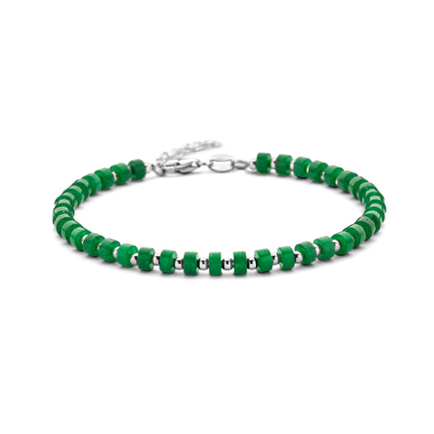Kralenarmband Jade 4,0 Mm 20 + 3 Cm Zilver Gerhodineerd