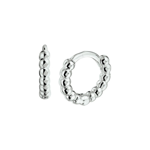 Klapoorringen van Gerhodineerd Zilver met Bolletjesmotief - Formaat 2x12mm